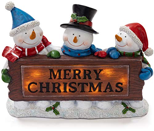 Merry Christmas Snowman Trio LED Holiday Light