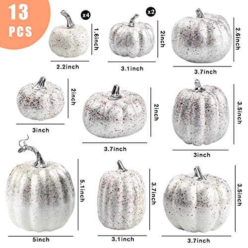 12P-16 PCS Artificial Pumpkins for Fall Halloween Thanksgiving Home Decoration