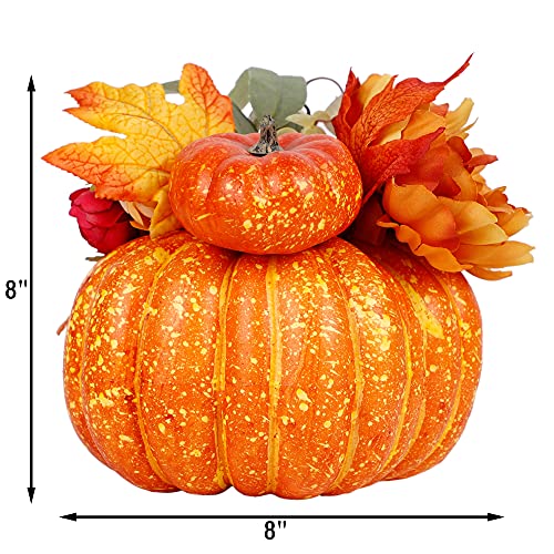 Thanksgiving Decorations Pumpkin with Plastic Succulents