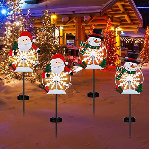 4 Pack Christmas Metal Lights Stakes Decoration