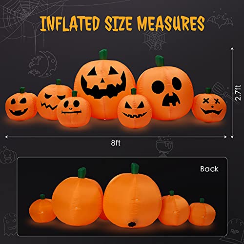 8 Ft Halloween Inflatable Pumpkin Patch Family Decoration