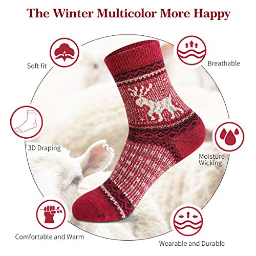 Cozy & Warm Thick Soft Wool Christmas Gift Winter Socks for Women