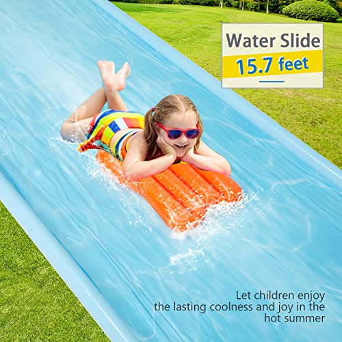 15.7Ft Spraying Inflatable Water Slide Slip w/ 2 Bodyboards