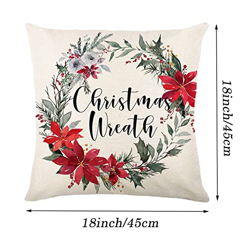 Set of 4 Christmas Pillow Covers 18X18 Inch