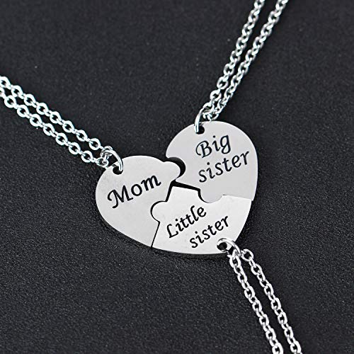 3PCs/Set Mom Big Sister Little Sister Necklaces Sets