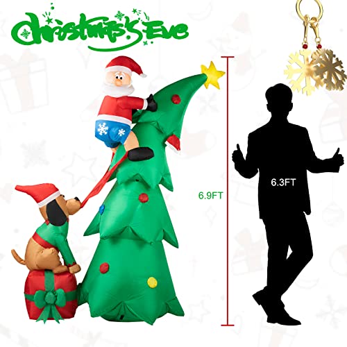 6.9FT Inflatable Christmas Tree w/ Santa Claus and Dog