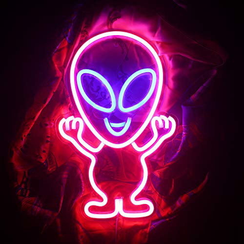 LED Alien Neon Signs (15.7"x10") w/ USB Operated Wall Decor