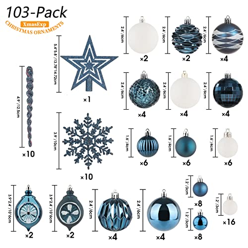 103-Pack Assorted  Christmas Ball Ornaments