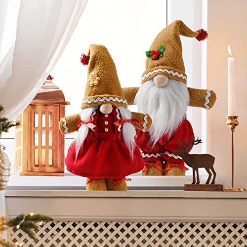 2 Sets Gingerbread Christmas Gnomes Plush Decoration