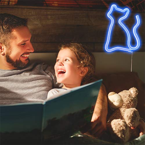 LED Cat Neon Lights for Wall Decor,Battery or USB Operated