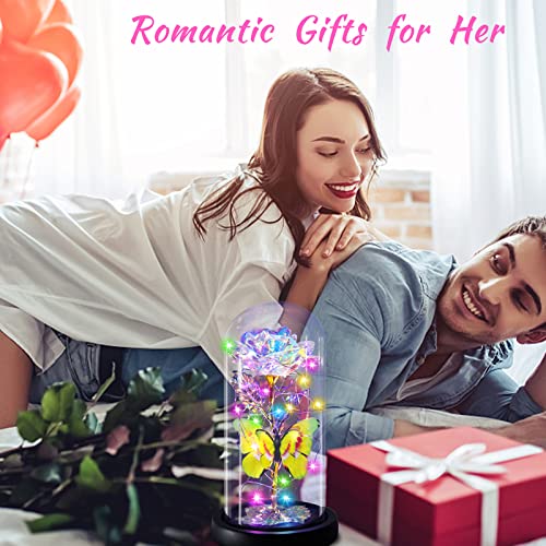 I Love You Mom Galaxy Roses Gifts in Glass Dome for Mothers Day/Birthday