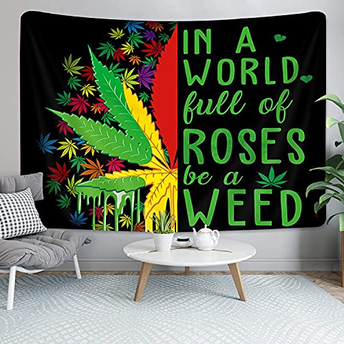 Psychedelic Reggae Rasta Leaf Tapestry for Home Decoration