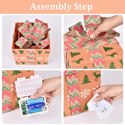 Set of 3 Christmas Lighted Gift Boxes