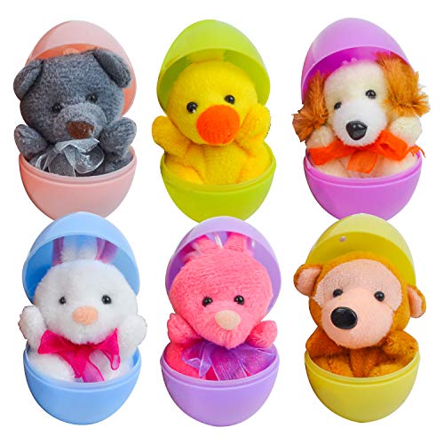 36 Pcs Pre-Filled Easter Eggs Filled w/ Plush Animal Toys