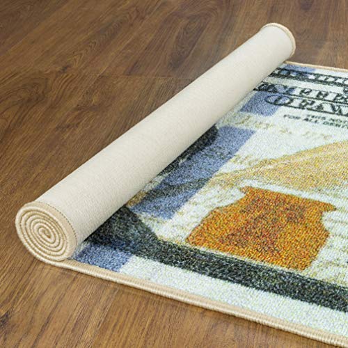 $100 Dollar Bill Runner Rug, Multicolor,