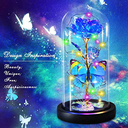 I Love You Mom Galaxy Roses Gifts in Glass Dome for Mothers Day/Birthday