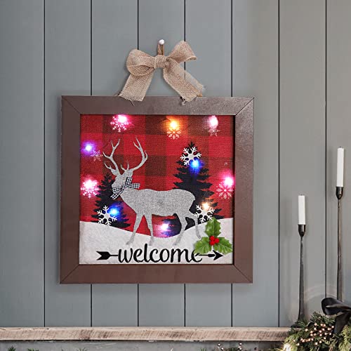 Christmas Hanging Sign with Led Lights Decoration