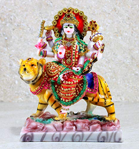 Hindu Goddess Ma Durga; MATA Rani Idol Statue Murti for Home Temple (10")