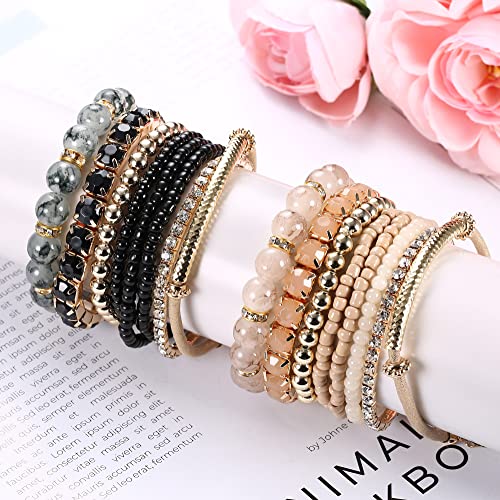 4 Sets Multilayer Stackable BOHO Bracelets for Women