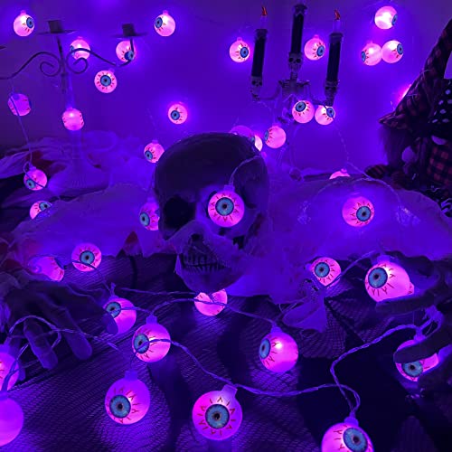 [ 8 Modes & Timer ] 29.5 Ft 60 LED Halloween Eyeball String Lights