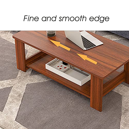 Rectangle Wooden  Coffee Table w/ Storage Shelf 9.3 x 18.8"