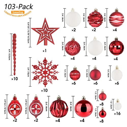 103-Pack Assorted  Christmas Ball Ornaments