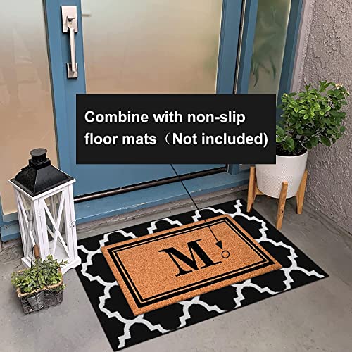 Black & White Outdoor Rug, Machine Washable, Reversible