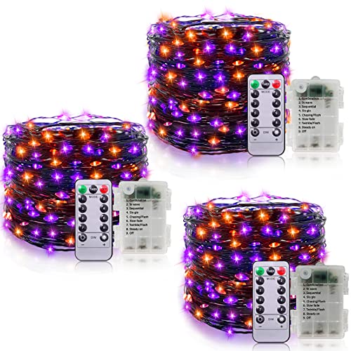 3 Set  Halloween Lights, w/ Remote & Timer 8 Modes Total 180 LED 59 Ft