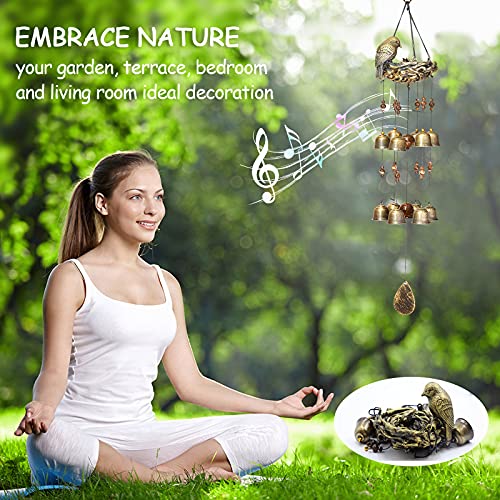 Bird Nest Wind Chimes w/ 12 Wind Bells