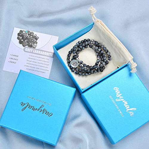 Yoga Symbol Pendant Charm 108 Mala Beads Meditation Bracelet Necklace