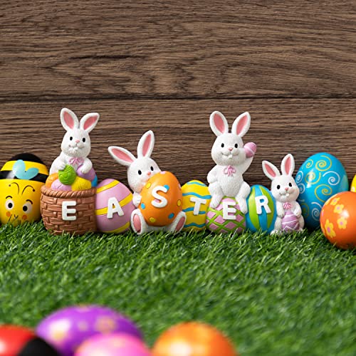 Easter Bunny Eggs Figurine for Home Decor