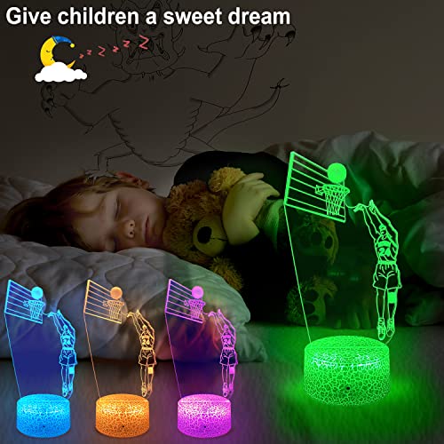 Basketball/Baseball Night Lights 16 Colors Change w/ Remote Control Optical Illusion Bedside Lamps