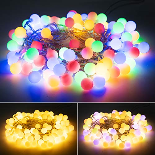 33 Feet 100 Led Mini Globe String Lights, Plug in, 8 Modes w/ Remote