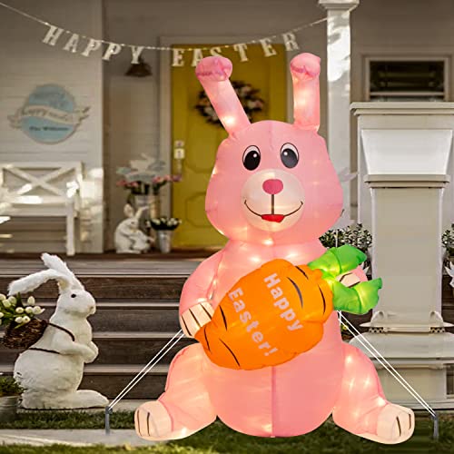 4FT Easter Inflatable Bunny w/ Build-in 150 LEDs