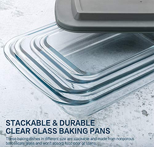 8-Piece Deep Glass Baking Dish Set w/ Plastic Lids