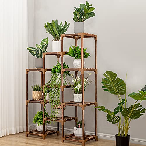 10 Tier Wood Plant Stand