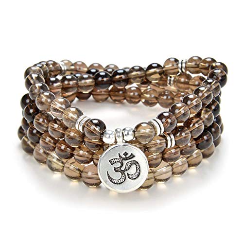 Yoga Symbol Pendant Charm 108 Mala Beads Meditation Bracelet Necklace