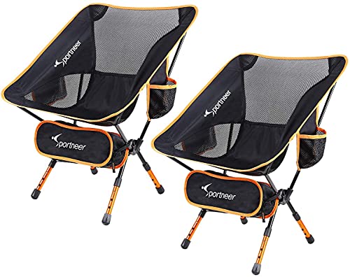 2 Pack Camping Chairs,Height Adjustable Folding Backpacking Chair