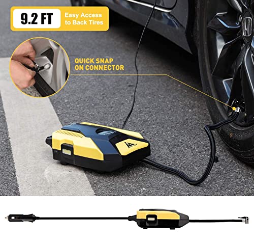 Digital Auto Tire Inflator, 12V DC Portable Air Compressor Pump for Car Tires