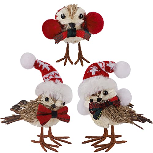 Set of 3 Christmas Birds Decoration