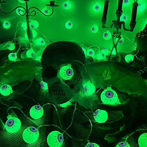 [ 8 Modes & Timer ] 29.5 Ft 60 LED Halloween Eyeball String Lights