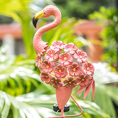 Flamingo Pathway Stake Metal Decor,Waterproof  w/ Warm White LED