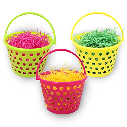 Easter Grass Recyclable Paper Shred (Pink, Yellow and Green) Easter Theme Party Decoration
