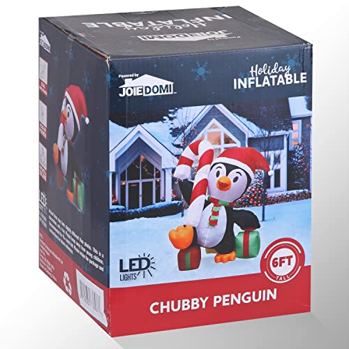 6 FT Inflatable Funny Penguin w/ Build-in LEDs Christmas Decoration