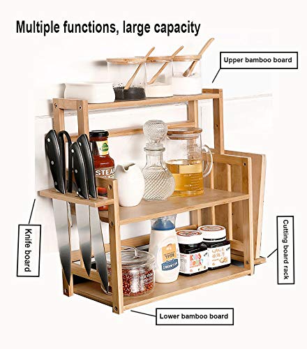 Bamboo Spice Rack Storage Shelves-2 & 3 Tier