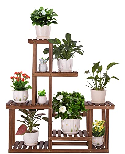 Wood Plant Stand Multi Tiered Corner Plant Shelf Holder