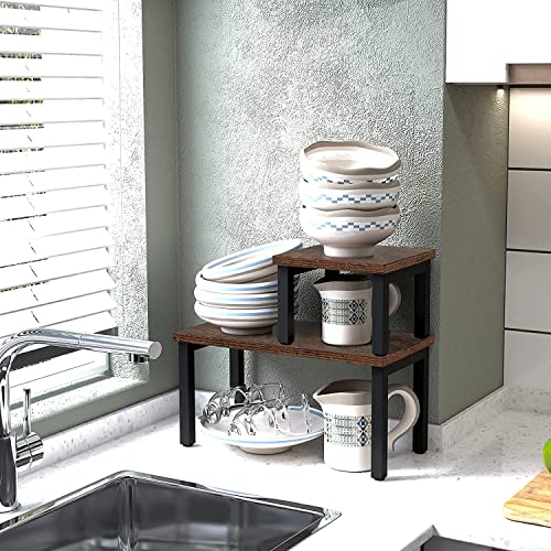 2 Tier Kitchen Counter Shelf, Stackable Multi-Purpose Organizer