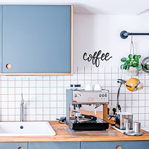Coffee Metal Signs for Kitchen Coffee Corner Decor Black, 13.70' x 7.90'