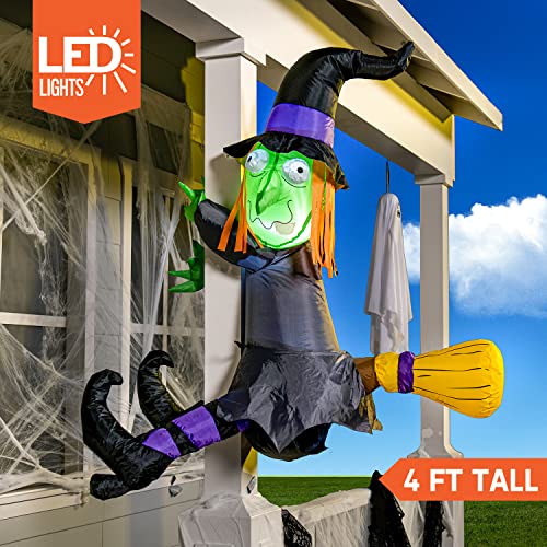 4 FT Tall Halloween Inflatable Witch w/ LED