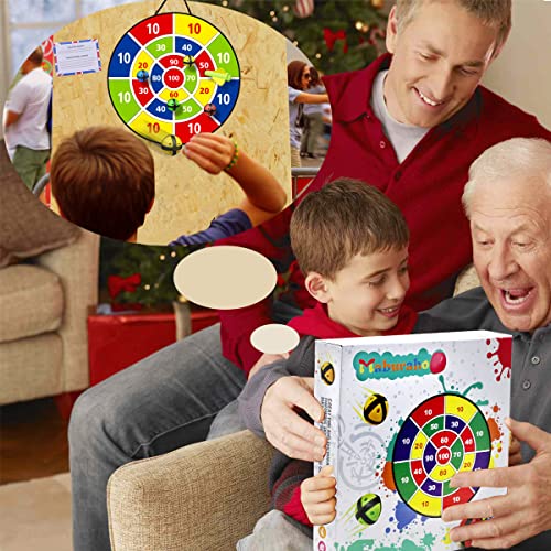 Dart Board for Kids,12 Sticky Balls,1 Toy Gun w/ 2 Dart Bullets Set